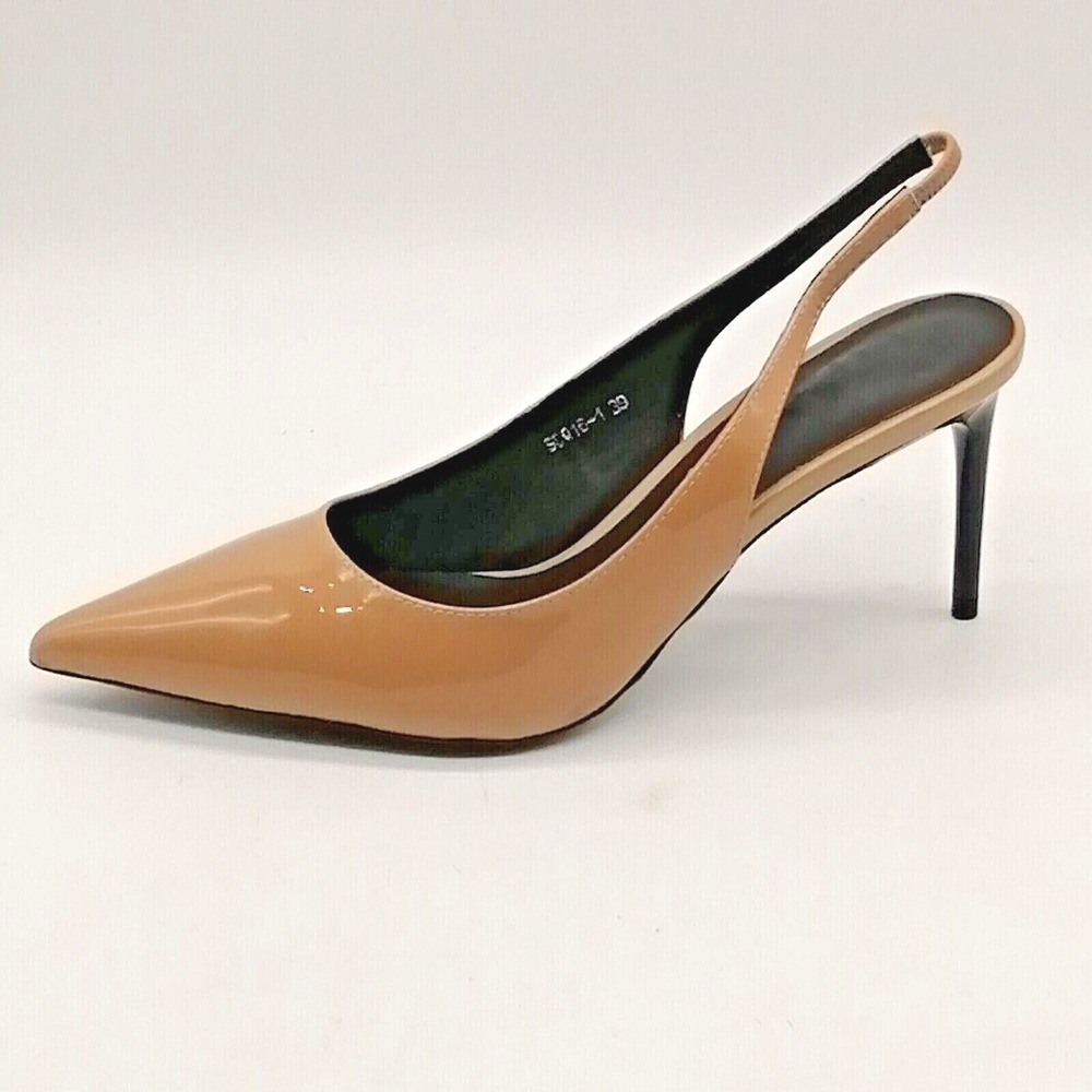 Alias Mae Shoes Womens Beige EUR 39 Slingback Pumps Leather Stiletto Chic NEW
